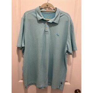 Tommy Bahama Polo XXL Men's Island Zone Stripes Light Blue White